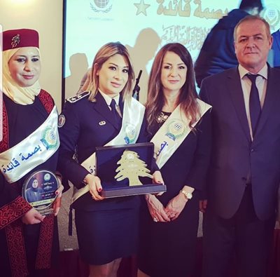 Administrative 1stLieutenantLara Kallas receives “The Leader” Golden award of 2019