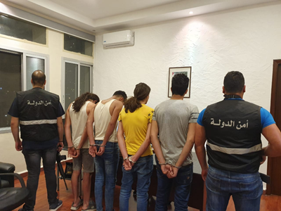 he General Directorate of State Security arrested in Zakroun – Koura, the Lebanese (AA.R.), (AA.M.), (M.M.) and (AA.Ch.), for the possession of drugs and narcotics